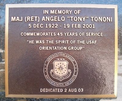 Maj (Ret) Angelo "Tony" Tononi Marker image. Click for full size.