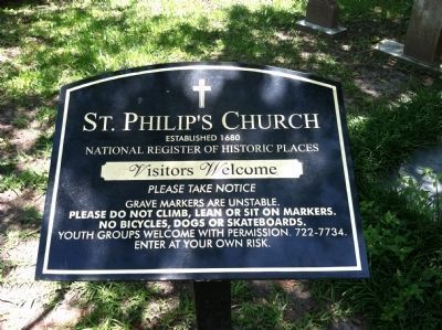 St. Philip's Church Marker. Click for full size. St. Philip's Church Marker image. Click for full size.