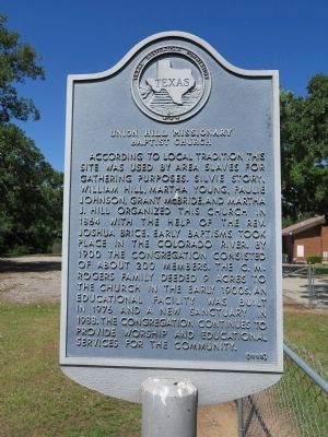 Union Hill Missionary Baptist Church Marker image. Click for full size.