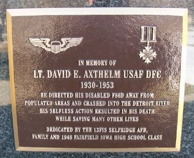Lt. David E. Axthelm USAF DFC Marker image. Click for full size.
