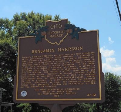 Benjamin Harrison Marker image. Click for full size.