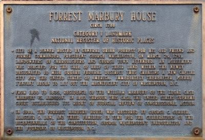 Forrest Marbury House Marker. Click for full size. Forrest Marbury House Marker image. Click for full size.