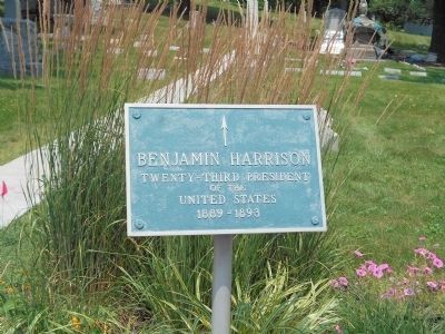 Benjamin Harrison Marker at Crown Hill Cemetery image. Click for full size.