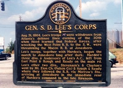 Gen. S. D. Lee's Corps Marker. Click for full size. Gen. S. D. Lee's Corps Marker image. Click for full size.