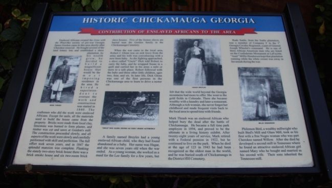Contributions of Enslaved African to the Area Marker image. Click for full size.