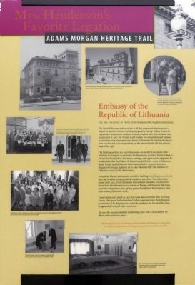 Embassy of the Republic of Lithuania Marker image. Click for full size.