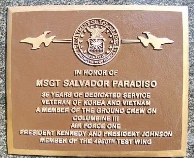 MSgt Salvador Paradiso Marker image. Click for full size.