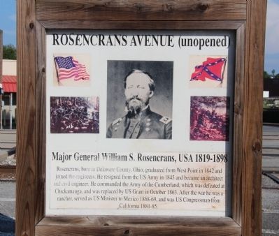 Rosencrans Avenue Marker. Click for full size. Rosencrans Avenue Marker image. Click for full size.