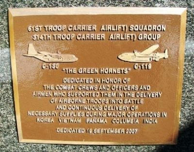 61st Troop Carrier (Airlift) Squadron Marker image. Click for full size.