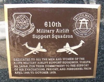 610th Military Airlift Support Squadron Marker image. Click for full size.