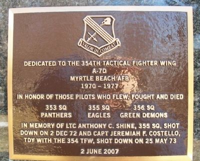 354th Tactical Fighter Wing Marker image. Click for full size.
