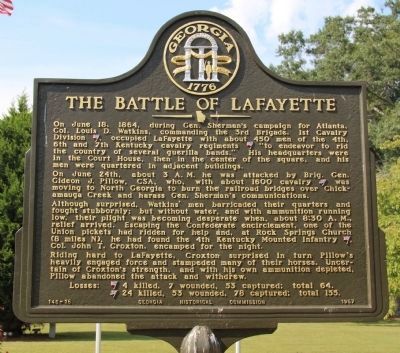 The Battle of LaFayette Marker image. Click for full size.