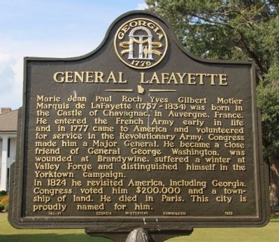 General LaFayette Marker. Click for full size. General LaFayette Marker image. Click for full size.
