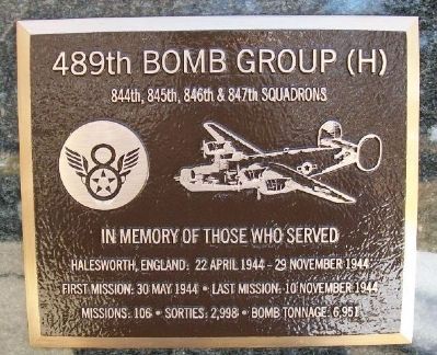 489th Bomb Group (H) Marker image. Click for full size.