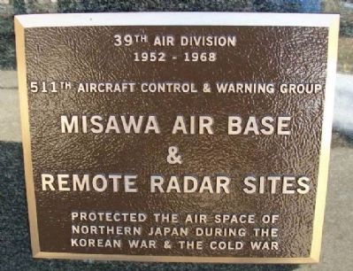 Misawa Air Base & Remote Radar Sites Marker image. Click for full size.