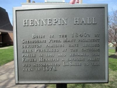 Hennepin Hall Marker. Click for full size. Hennepin Hall Marker image. Click for full size.