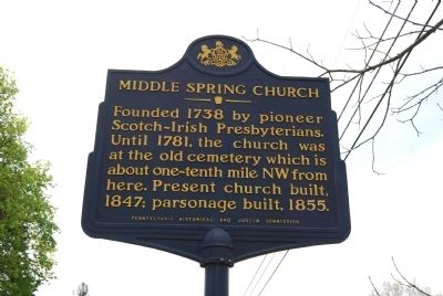 Middle Spring Church Marker image. Click for full size.