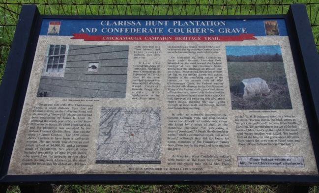Clarissa Hunt Plantation Marker image. Click for full size.
