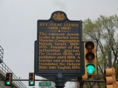 Rev. Isaac Leeser Marker. Click for full size. Rev. Isaac Leeser Marker image. Click for full size.
