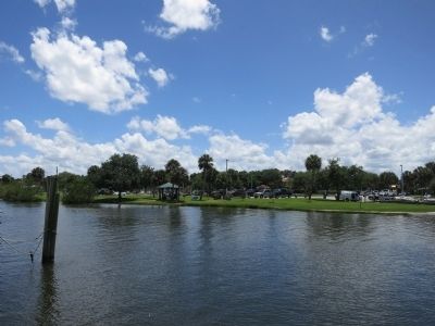 Pentoaya Marker and Ballard Park from Across the Eau Gallie River image. Click for full size.