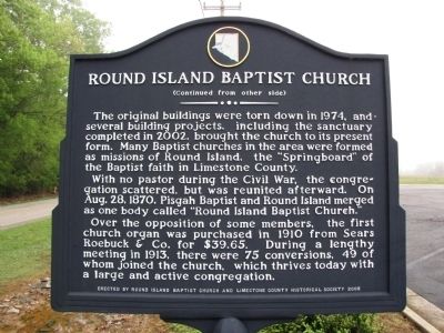 Round Island Baptist Church Marker image, Touch for more information