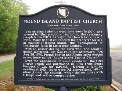 Round Island Baptist Church Marker. Click for full size. Round Island Baptist Church Marker image. Click for full size.