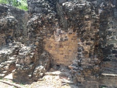 Remains of the fireplace in the Officers' Kitchen image. Click for full size.
