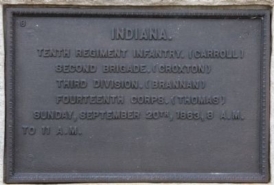 10th Indiana Infantry Marker. Click for full size. 10th Indiana Infantry Marker image. Click for full size.