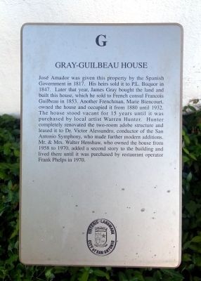 Gray-Guilbeau House Marker image. Click for full size.