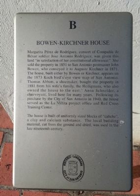 Bowen-Kirchner House Marker image. Click for full size.