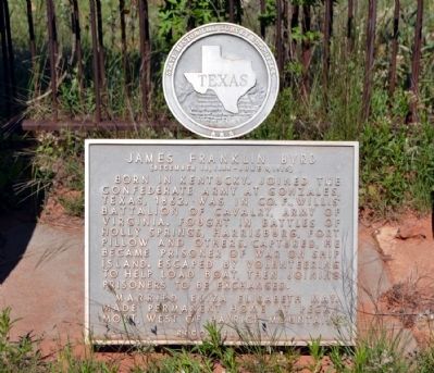 James Franklin Byrd Marker. Click for full size. James Franklin Byrd Marker image. Click for full size.