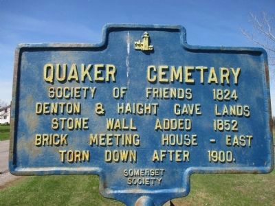 Quaker Cemetary Marker. Click for full size. Quaker Cemetary Marker image. Click for full size.