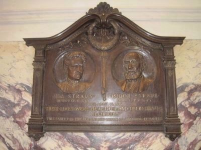 Ida and Isidor Straus Memorial Plaque image. Click for full size.