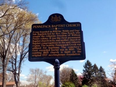Pennepack Baptist Church Marker image. Click for full size.