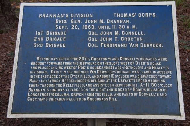 Brannan's Division Marker. Click for full size. Brannan's Division Marker image. Click for full size.