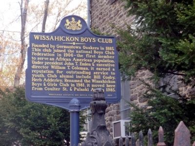 Wissahickon Boys Club Marker. Click for full size. Wissahickon Boys Club Marker image. Click for full size.