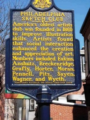 Philadelphia Sketch Club Marker. Click for full size. Philadelphia Sketch Club Marker image. Click for full size.