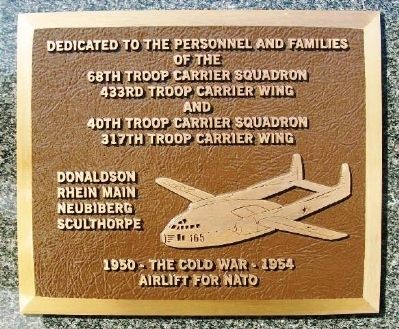 40th & 68th Troop Carrier Squadrons Marker. Click for full size. 40th & 68th Troop Carrier Squadrons Marker image. Click for full size.