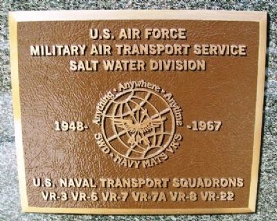 USAF MATS Salt Water Division and USN Transport Squadrons Marker image. Click for full size.