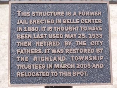 Belle Center Jail Marker image. Click for full size.