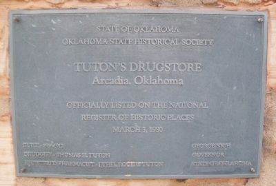 Tuton's Drugstore NRHP Marker image. Click for full size.