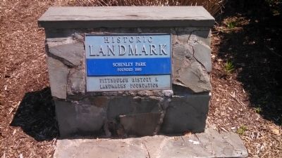 Schenley Park Marker. Click for full size. Schenley Park Marker image. Click for full size.
