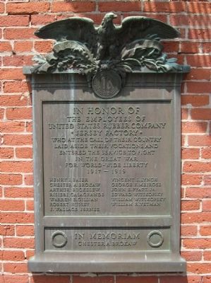 United States Rubber Employees World War I Memorial. Click for full size. United States Rubber Employees World War I Memorial image. Click for full size.