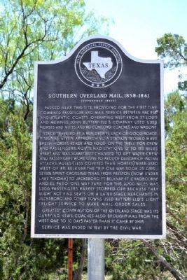 Southern Overland Mail, 1858-1861 Marker. Click for full size. Southern Overland Mail, 1858-1861 Marker image. Click for full size.