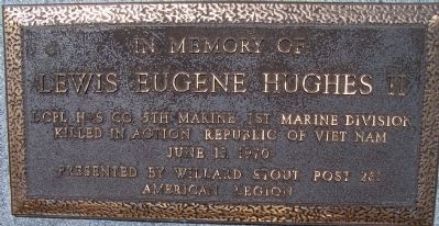 LCPL Lewis E. Hughes II Marker image. Click for full size.