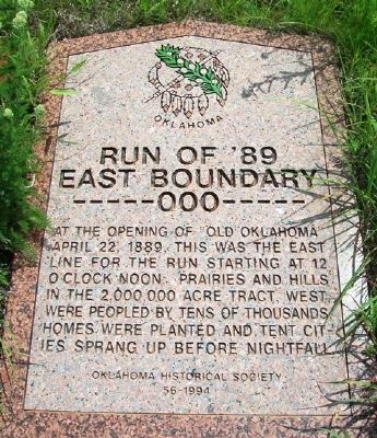Run of '89 East Boundary Marker image. Click for full size.