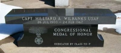 Capt. Hilliard A. Wilbanks USAF Bench (Side A) image. Click for full size.