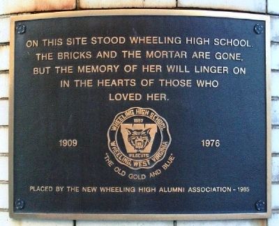 Site of Wheeling High School Marker image. Click for full size.