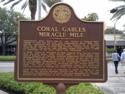Coral Gables Miracle Mile Marker image. Click for full size.