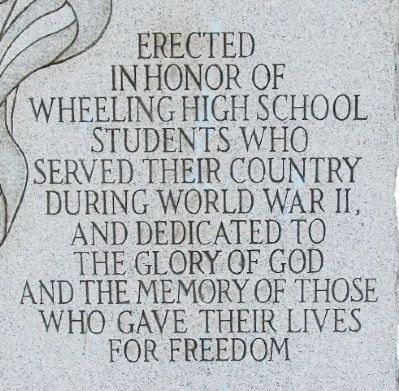 Wheeling High School World War II Memorial Marker image. Click for full size.